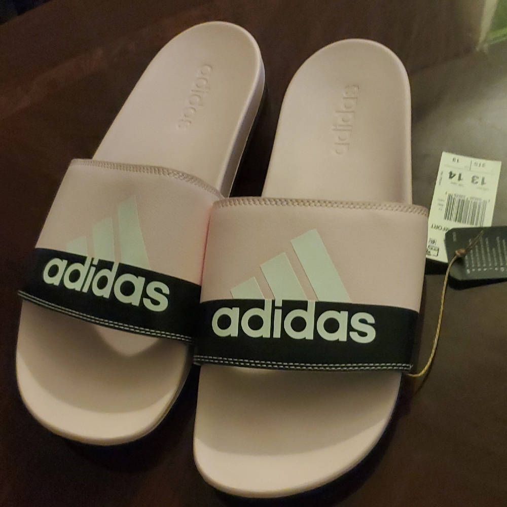Adidas Light Pink Slides with Logo